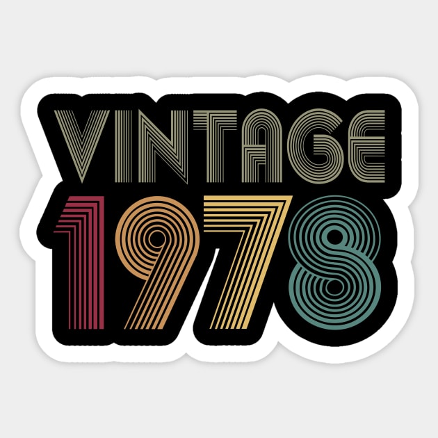 42th Birthday 1978 Gift Vintage Classic Sticker by key_ro